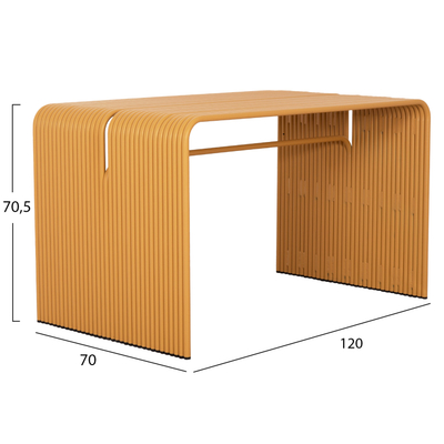 Tavolinë ngrënieje INTREPID HM6330.07, alumin, 120x70x70.5cm, mustard e verdhë