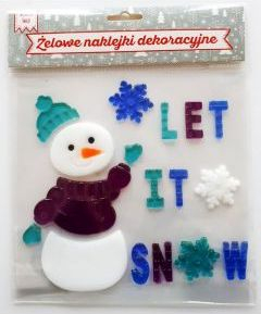 Декоративна гел налепница BN Let It Snow, зимски мотиви, повеќекратна употреба, транспарентна