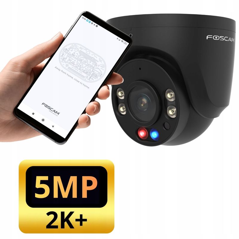 Kamerë sigurie Foscam W5EP, 5MP, POE IP, e zezë