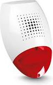 Надворешна акустично-оптичка сирена Satel SD-3001 R, 120 dB, 12V, бело-црвена
