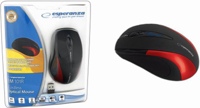 Maus Esperanza Antares, wireless, USB, i zi dhe i kuq