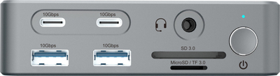 Docking LevelOne Conceptronic DONN25G, USB 3.2 Gen 2, 15 në 1, DisplayLink, 100W, argjendi