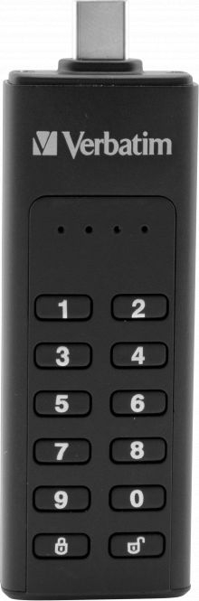 USB flash Verbatim Keypad Secure USB C, 128GB, AES 256, i zi