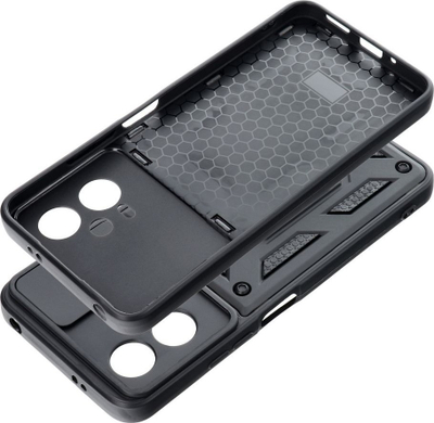 Mbrojtëse telefoni Slide Armor për Xiaomi Redmi Note 12 5G, me kapak kamere, me unazë 360°, e zezë