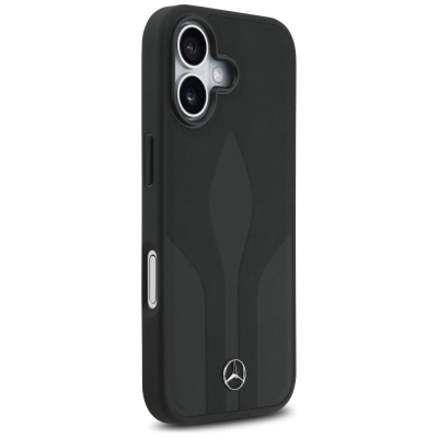 Mbrojtëse telefoni Mercedes me lëkurë The Move MagSafe, për iPhone 17, lëkurë natyrale, e zezë