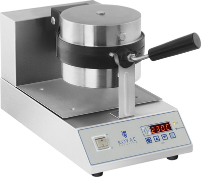 Aparat për waffle Royal Catering RCWM-1300-RE, 1300W, pjatë 18cm, ngjyrë argjend