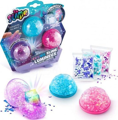 Lodër slime Canal Toys So Slime Cosmic Light Up, set me 3 copa, me LED, shumëngjyrëshe