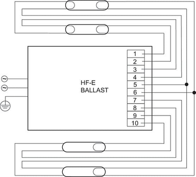 Balast elektronik Philips HF-E II 418 TL-D, 4x18W, 220-240V, i bardhë