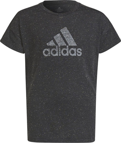 Bluzë sportive për fëmijë adidas Badge of Sport Tee Jr HM2646, pambuk, me mëngë të shkurtra, e zezë