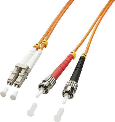Kabllo optike Lindy LC - ST, 1m, portokalli