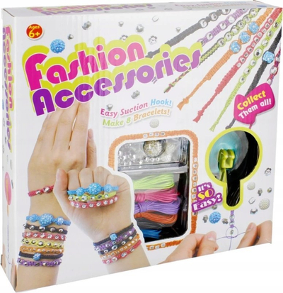 Set kreativ për byzylykë Mega Creative 531535, rruaza shumëngjyrëshe, për kalamaj