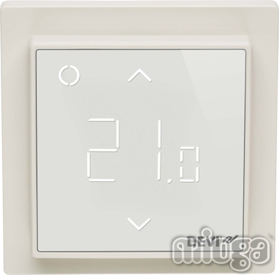 Termostat dhome Devi Touch, panel me touchscreen, montim i fshehtë, i bardhë