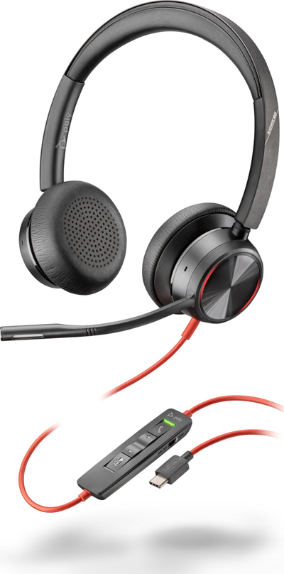 Kufje HP Blackwire C8225, hibride ANC, USB A USB C, të zeza