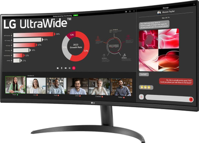 Monitor LG UltraWide, 34\", 3440x1440 WQHD, i lakuar, i zi