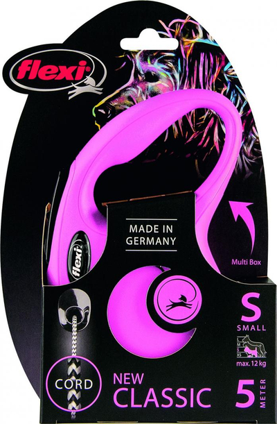 Flexi New Classic Повлекувачки Ремен, 5 m, Pink
