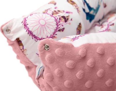 Гнездо за бебе Sensillo Nest Retro Pink Birds, 70x30 cm, памук минки, розова