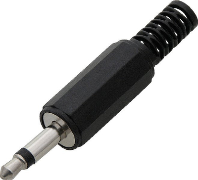 Konektor jack audio Tue.Jack 3.5 mm MONO, plastik, paketim 100 copë, i zi