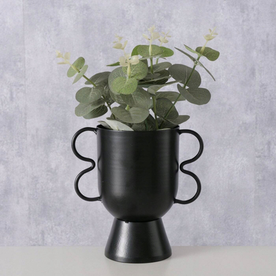 Vazo metalike Boltze Home Valerio, 16 cm, për zbukurim, e zezë