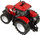 Lodër traktor me rimorkio Leantoys, 50cm, i kuq e verdhë