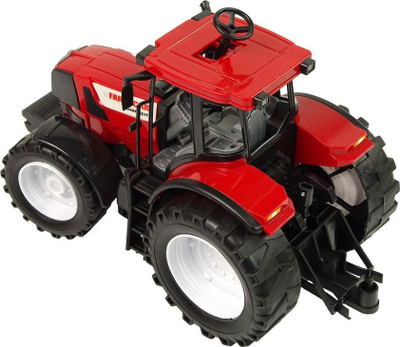 Lodër traktor me rimorkio Leantoys, 50cm, i kuq e verdhë