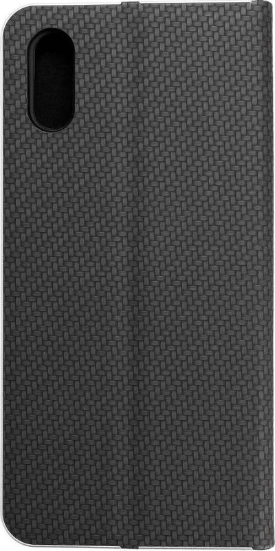 Mbështjellëse libri Luna Book Carbon për Xiaomi Redmi 9AT Redmi 9A, efekt karboni, e zezë