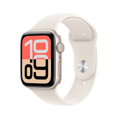 Apple Watch SE 3 GPS 44mm Starlight Aluminium Case with Starlight Sport Band, M/L