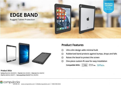 Навлака за таблет Maclocks Rugged Edge Band за iPad 10.2\" и iPad Air 10.5\", издржлива, црна