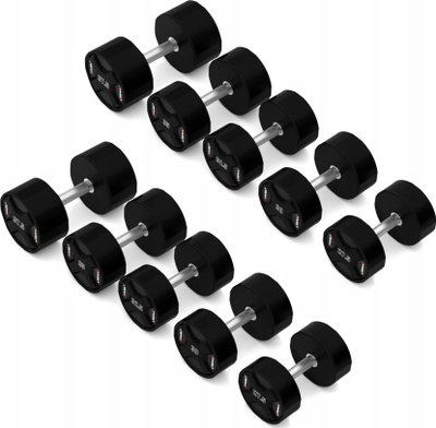 Set pesha dore HMS Training Set, 2x 2.5‑50 kg, poliuretan, shumëngjyrësh