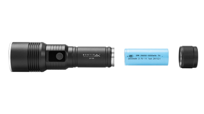 Elektrik dore taktike me bateri 3000mAh, 700 lumen, alumini, e zezë