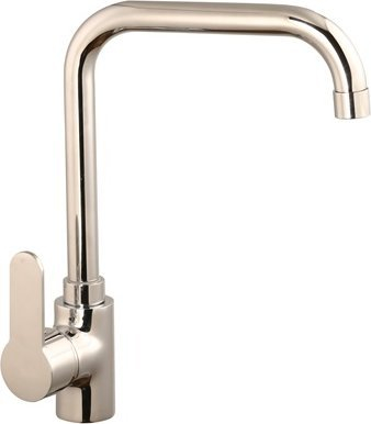 Rubinet kuzhine Thema Lux DF11008, bronz me krom, me një dorezë, argjendtë