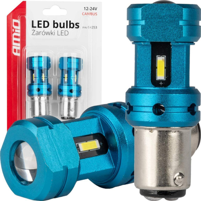 Llambë LED AMiO 04253 CANBUS 1157 BAY15D P21/5W, 12V 24V, e bardhë