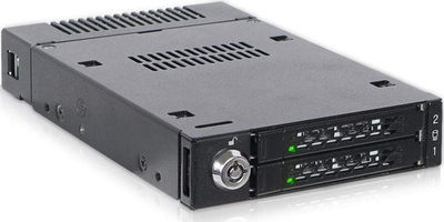 Kuti SSD Icy Dock ToughArmor MB834M2K-B, 2x M.2 PCIe NVMe, bay 3.5", e zezë