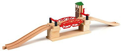 Lodër urë ngritëse Brio Drawbridge 33757, për trena druri, 3+