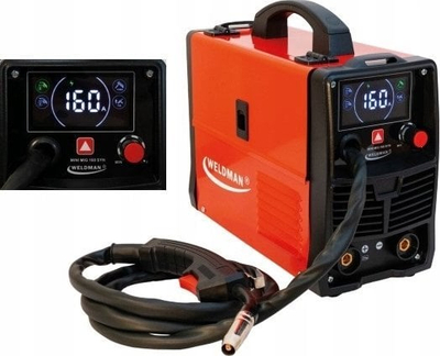 Aparat saldimi Weldman Mini MIG 160, 160A, gasless FCAW, portokalli