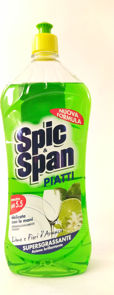 Detergjent enësh Spic &amp; Span Piatti, 1000ml, aromë lime dhe lule portokalli