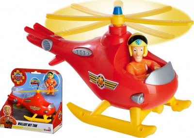 Lodër helikopteri Fireman Sam Wallaby me figurinë e Tom Thomas, plastik, i kuq