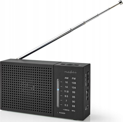 Портабилно радио Недис FM AM, 1.5W, со слушалки, црно