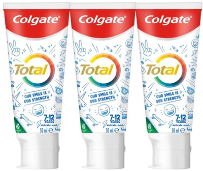 Pastë dhëmbësh për fëmijë Total Junior Trio Colgate, 3 x 50 ml