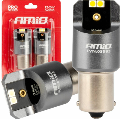 Llambë LED AMIO CANBUS PRO BA15S P21W, 12/24V, 300lm, e bardhë