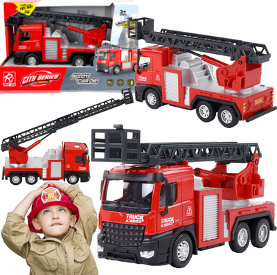 Kamion lodër zjarrfikës HP Firefighters me shkallë, shkallë lëvizëse, shkallë 1:32, shumëngjyrësh