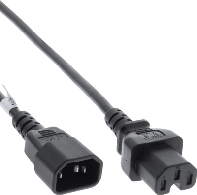 Kabllo zgjatuese rryme InLine 16811E, IEC C15 në IEC C14, 0.5 m, e zezë