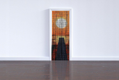 Perde dere prej bambuje Bamboo Sunset, 90x200 cm, për zbukurim, shumëngjyrëshe