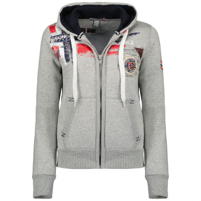 Bluzë me kapuç Geographical Norway Fespote Lady 100 Distri W, pambuk poliester, gri