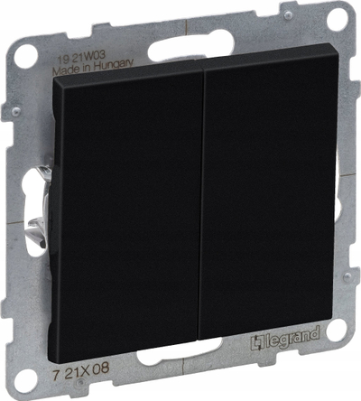 Çelës shkallësh i dyfishtë Legrand SUNO 721408, 10AX 250V, terminale automatike, i zi