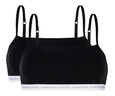 Sytjena Calvin Klein CK One Unlined Bralette 2Pk QF6040E 001 Black / Black