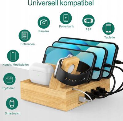 Станица за полнење Easypix GoXtreme Vision 4K Impulse 4K, полни 2 батерии, влез USB 5V 1A, дрвена боја