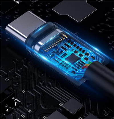 Kabllo iPEAX textil USB-C / USB-C 1m, USB 2.0., e zezë