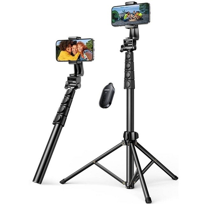 Selfie stick Ugreen LP680, tripod me telekomandë Bluetooth, 1.7m, i zi