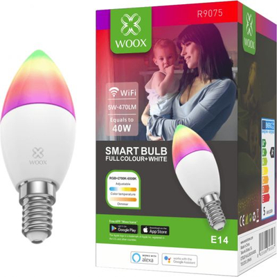 Llambë e mençur Woox Smart LED, 5W, RGBW, E14