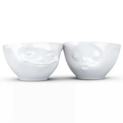 Set tasa TASSEN Bowls White Grin and Kiss, porcelan, 350 ml, t'bardha